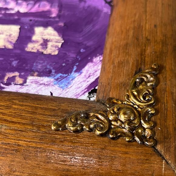 Original Framed Mixed Media Abstract Art Painting 14x17 "Executrix" - Picture 7 of 8